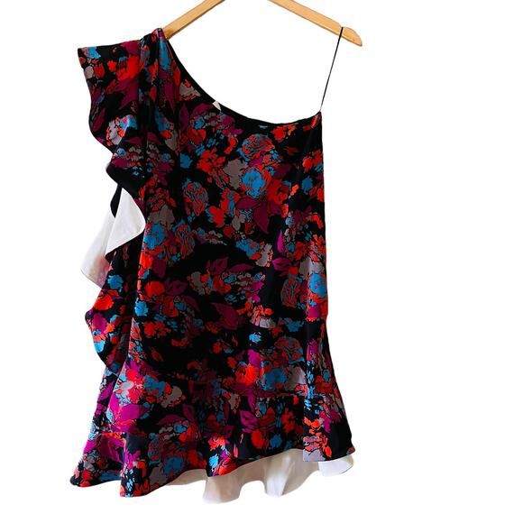 Givenchy Silk Floral One Shoulder Dress Size EU 40 Multicolored - Picture 2 of 11